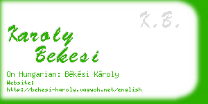 karoly bekesi business card
