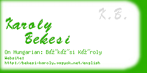 karoly bekesi business card